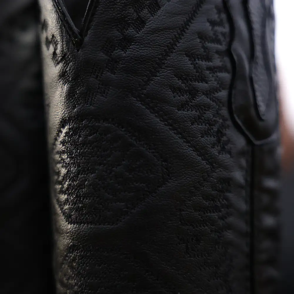 Black Deer Leather Boots - Square Toe