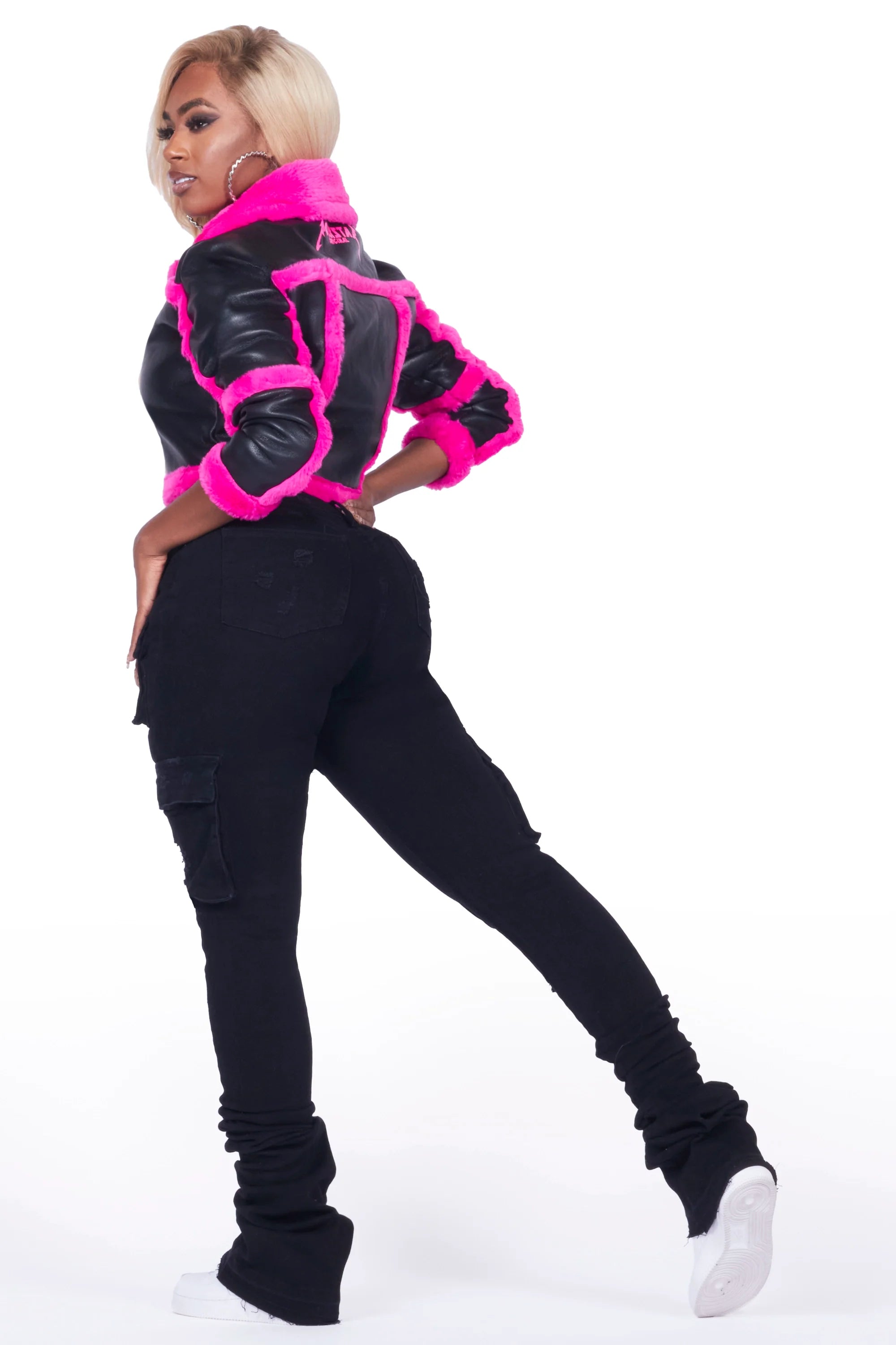 Olympia Black Faux Leather Jacket