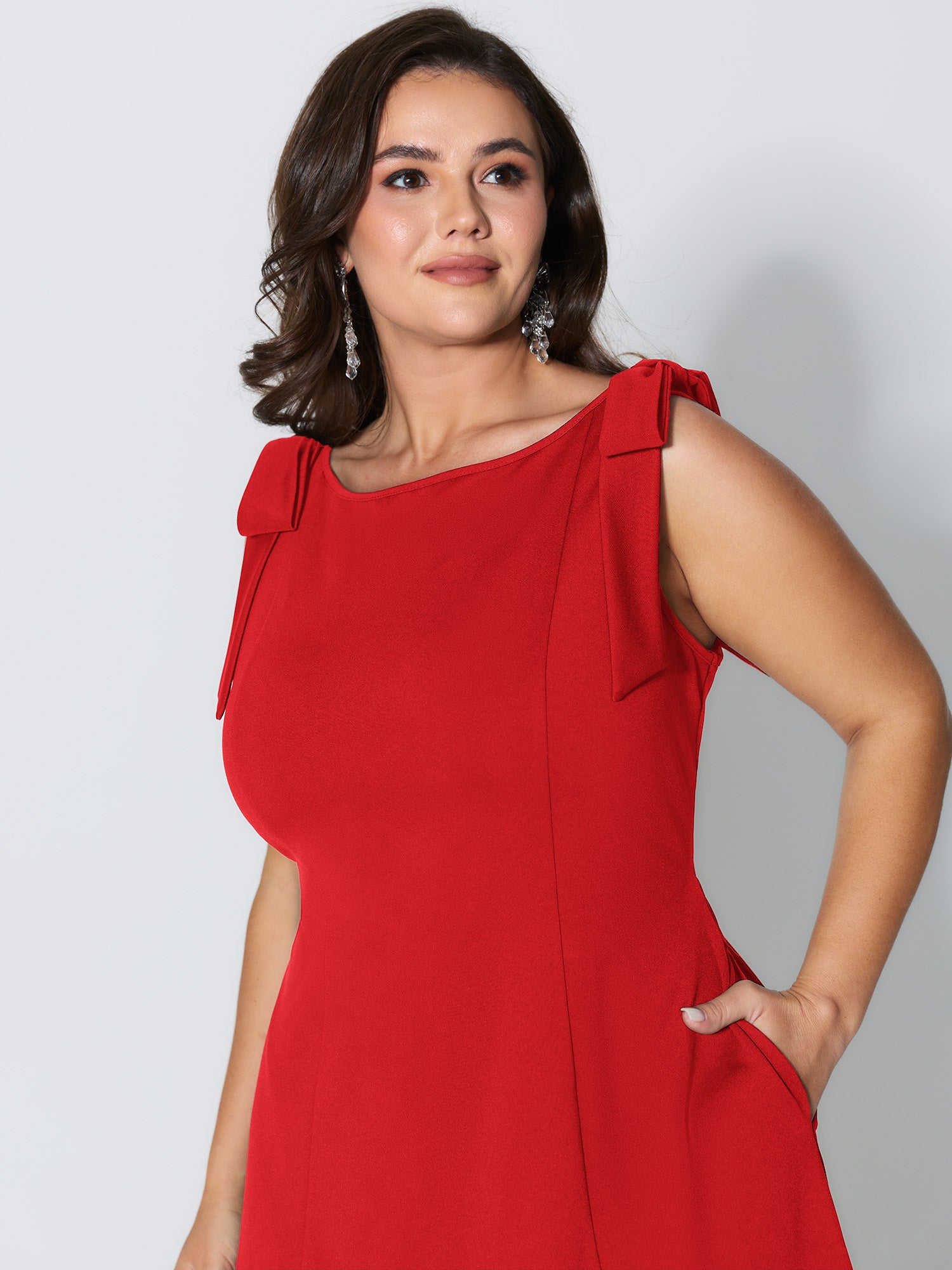 Shoulder Tie Sculpting Bodice Mini Dress