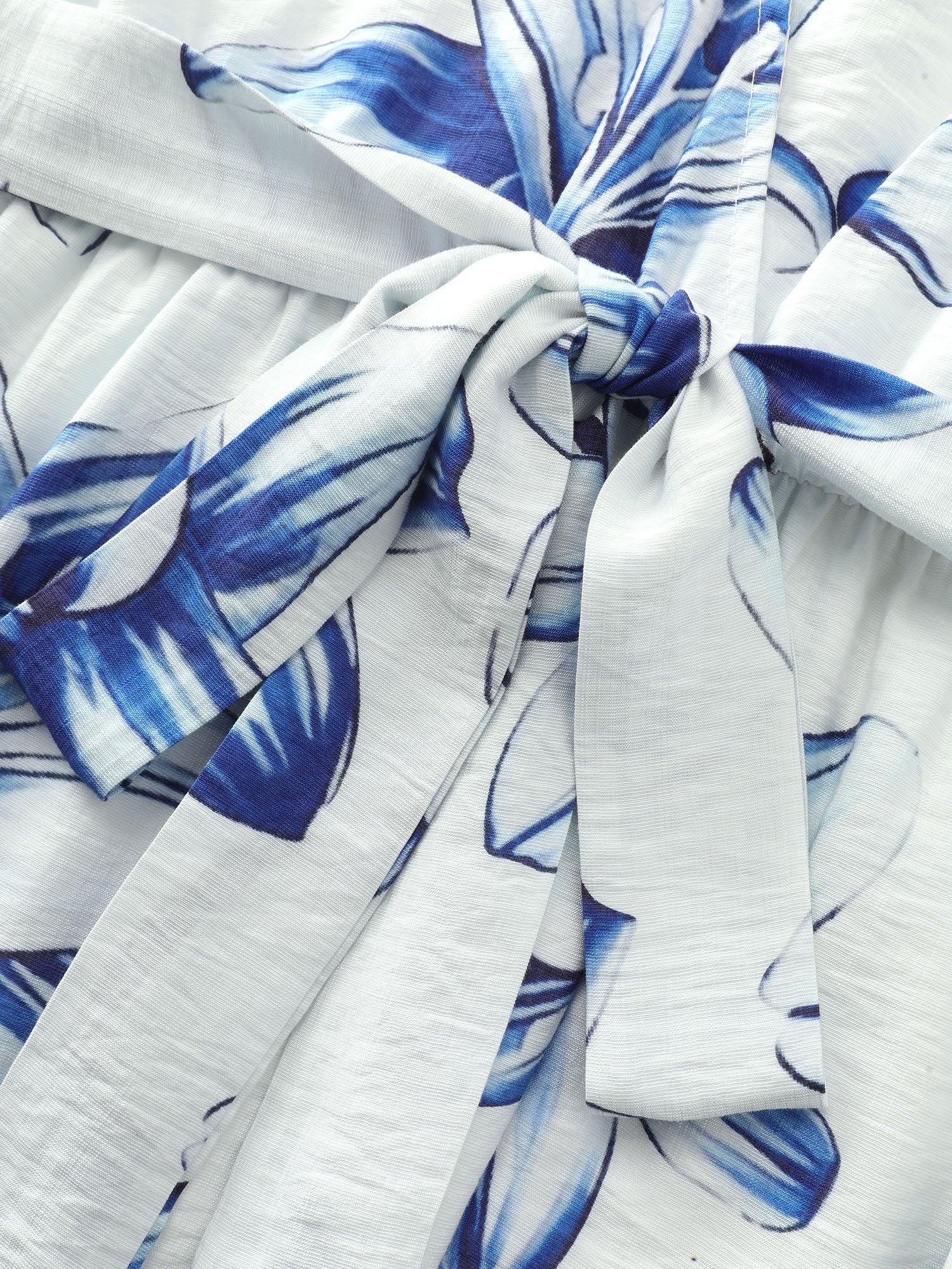 Large Floral Print Wrap Ruffled Hem Midi Dress