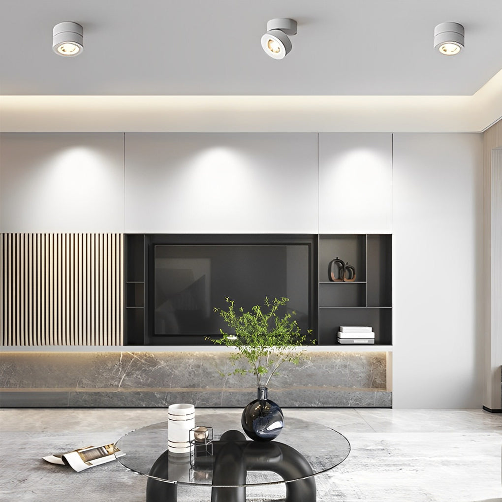 Round Foldable Adjustable LED Nordic Spotlight Flush Mount Ceiling Light