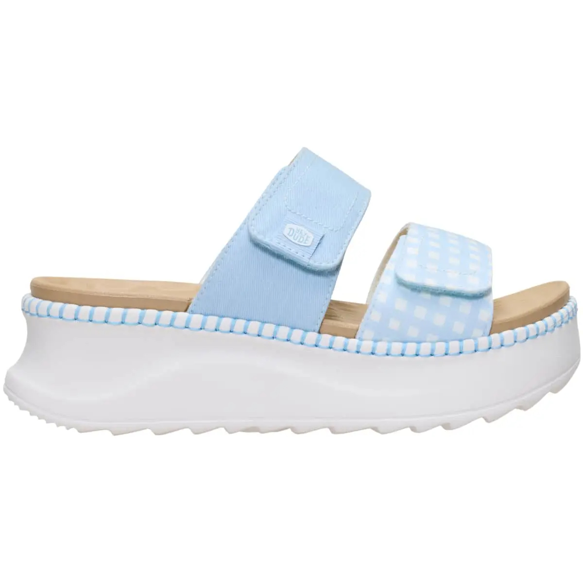 DUDE Delray Slide Gingham - Comfortable Slip on Sandals