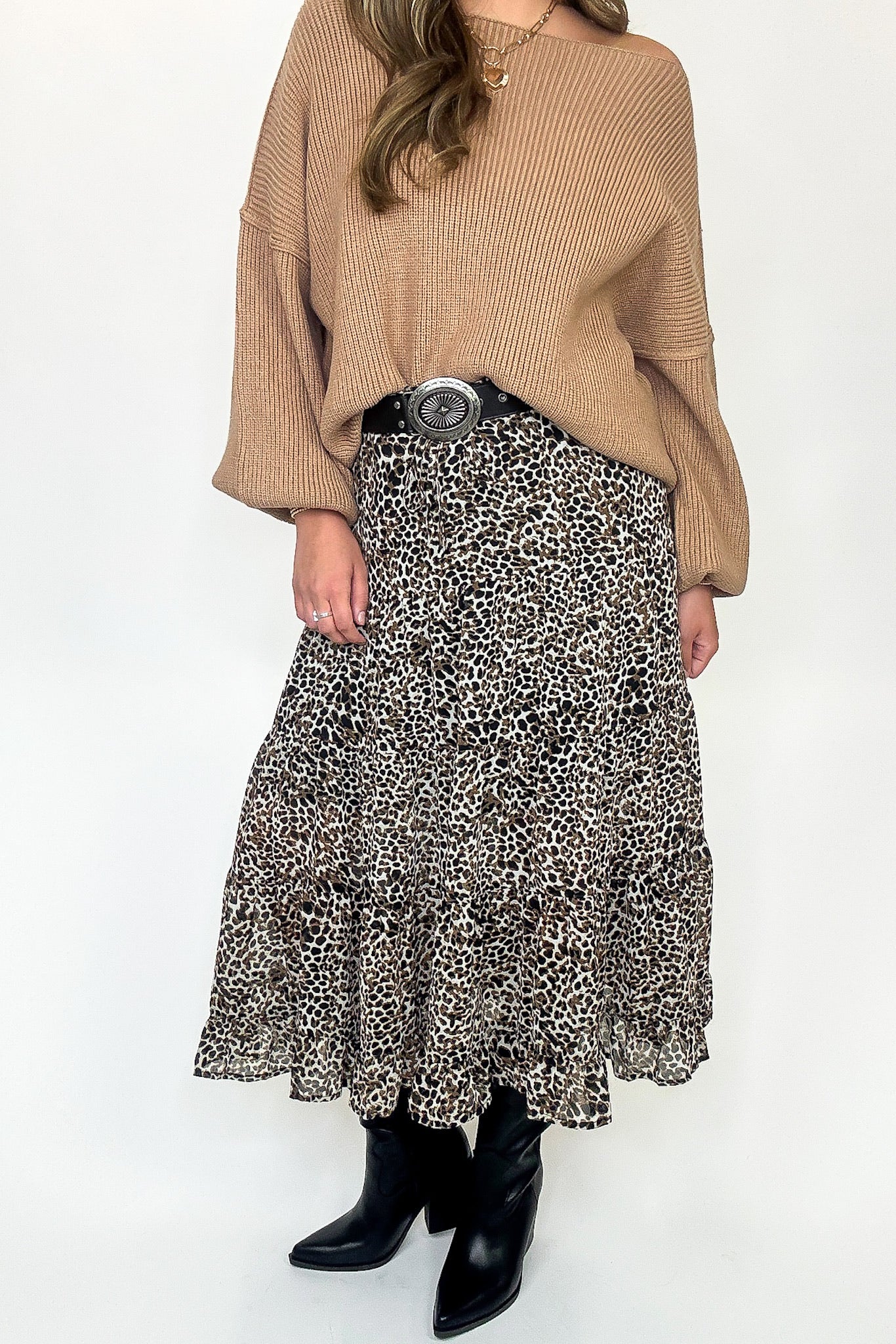 Untamed Tiers Animal Print Maxi Skirt