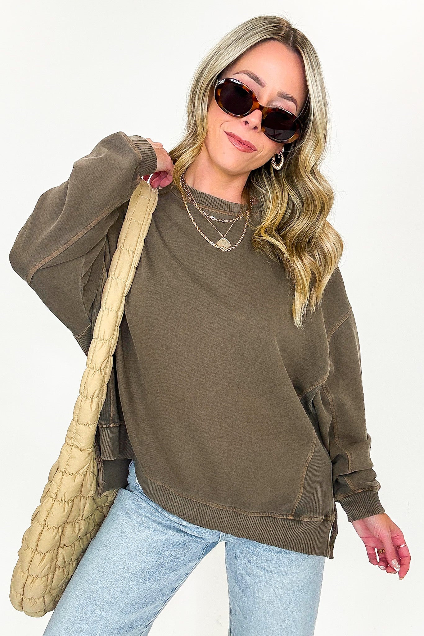 Pigment Washed French Terry Pullover