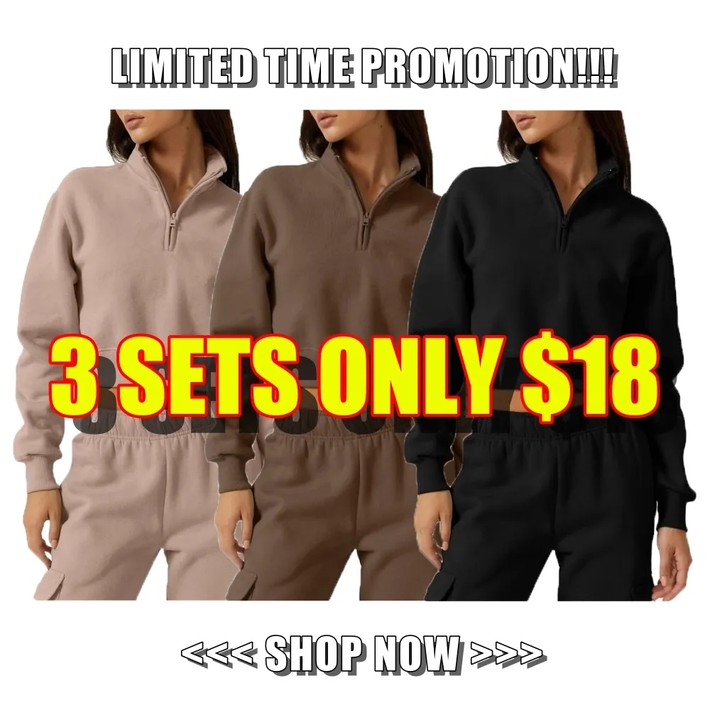 Women Half Zip Sports Top and Pants