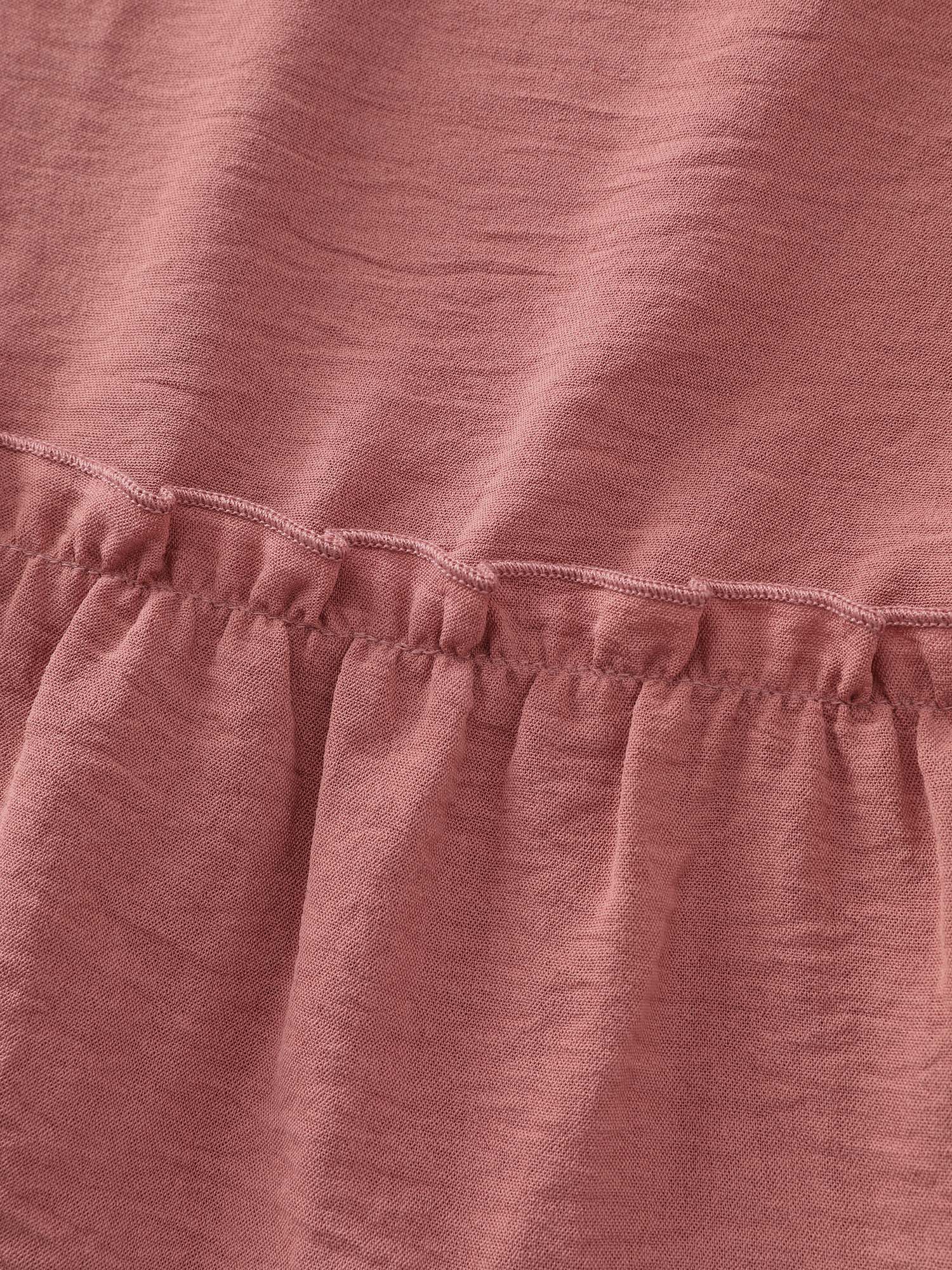 Striped Color Contrast Tiered Midi Dress