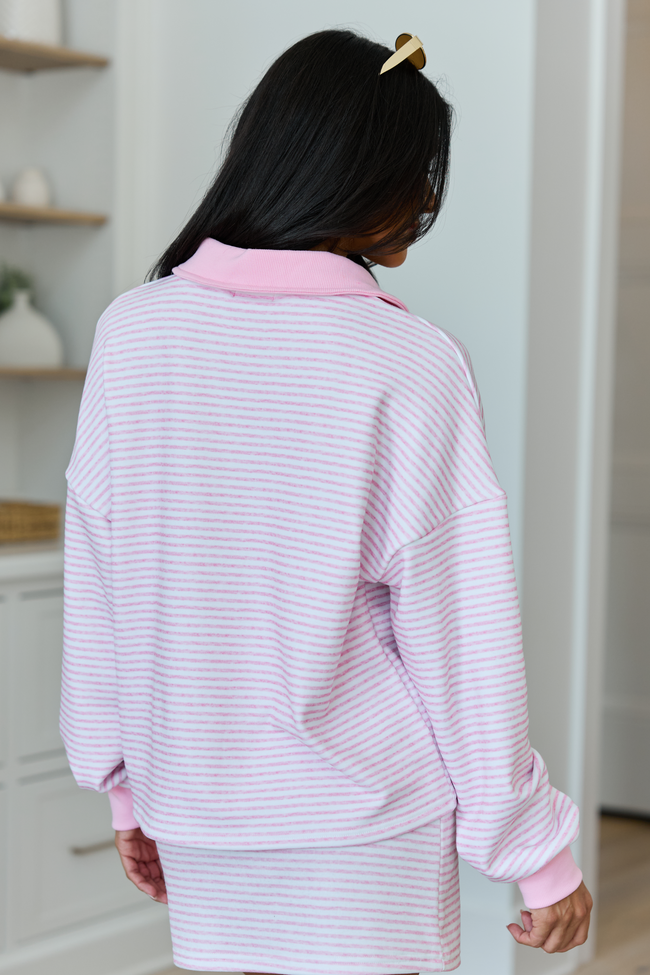 Mattie Pink Striped Sweatshirt