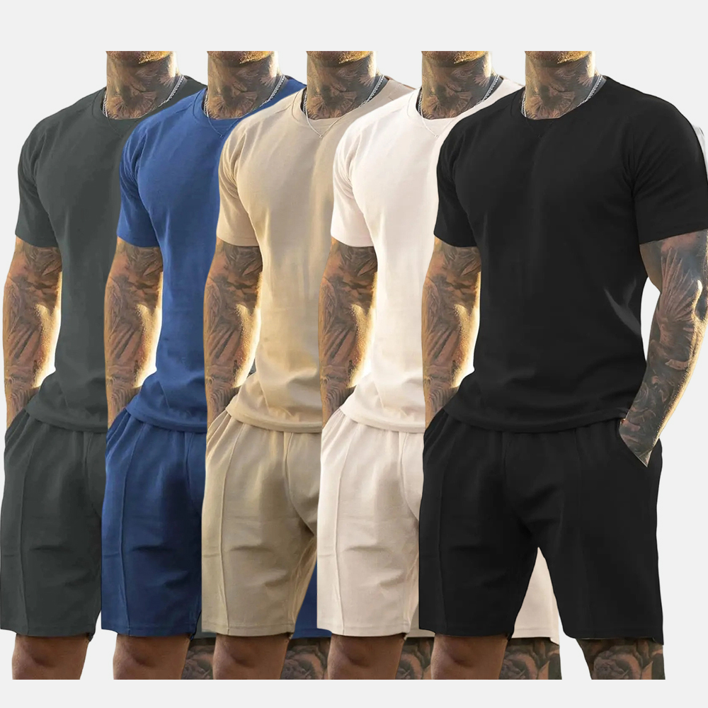 Mens Short Sets 2 Piece Outfits Fashion Summer Tracksuits Casual Set