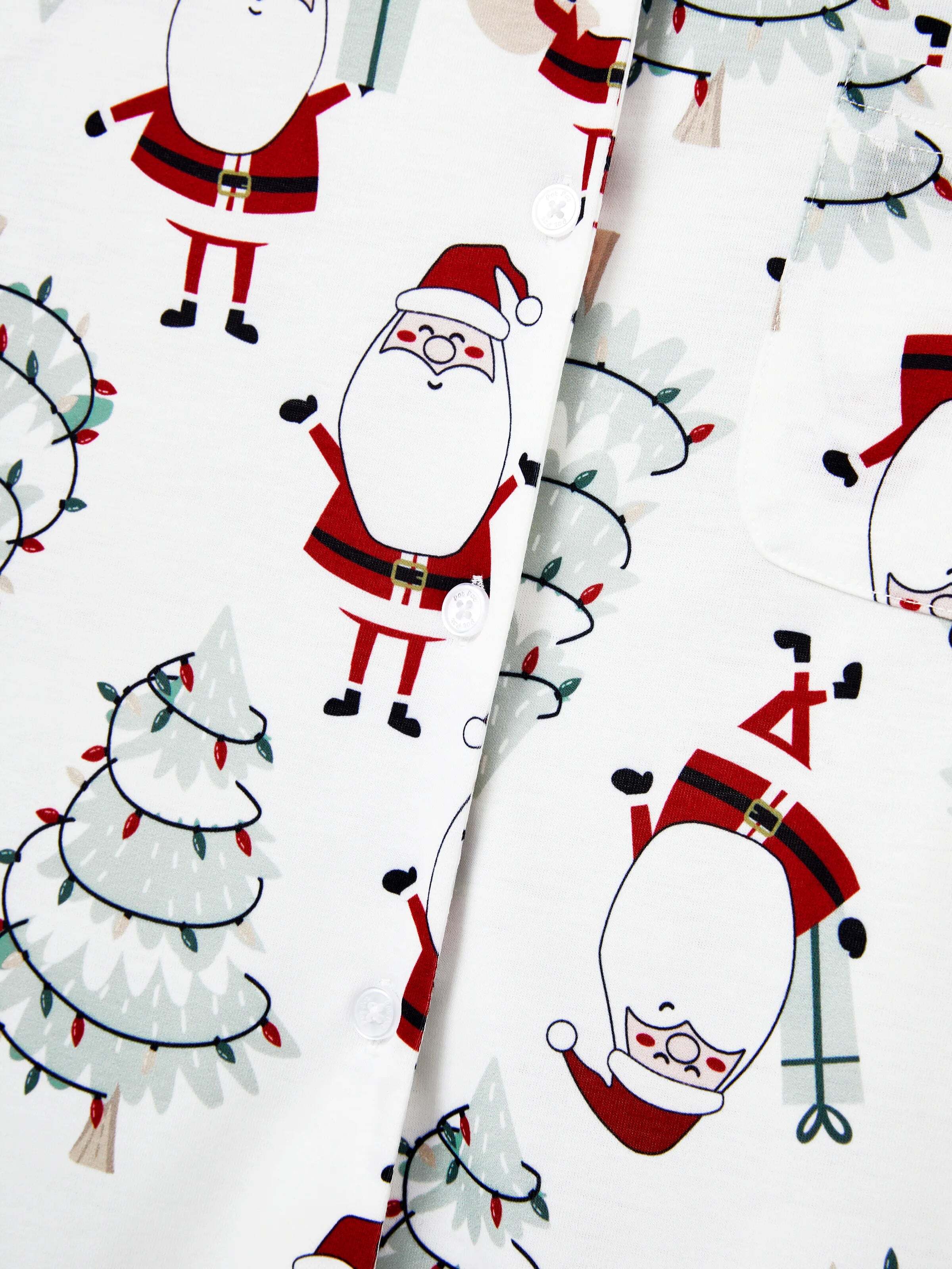 Christmas Matching Family Pajamas Set Gnome Print White PJS with Christmas Socks White