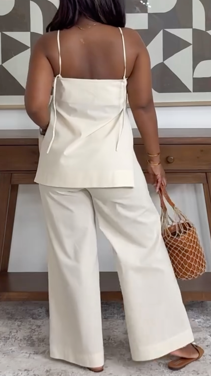 Women's Suspender Side-slit Casual Vacation Set