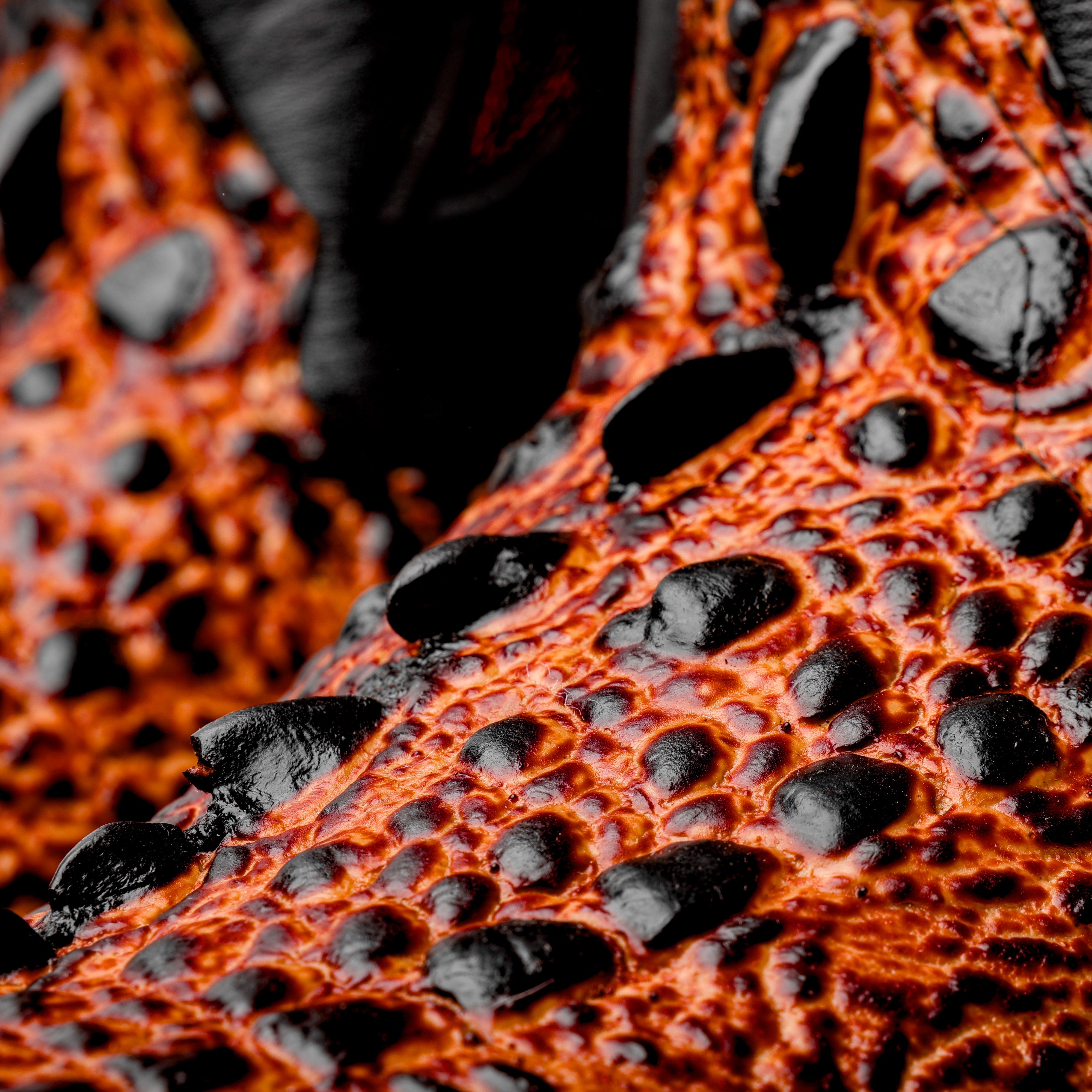 Cognac Snapping Turtle Leather Boots - Square Toe