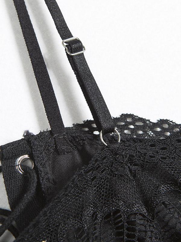 Split-Joint Bandage One-Piece Teddy Lingerie