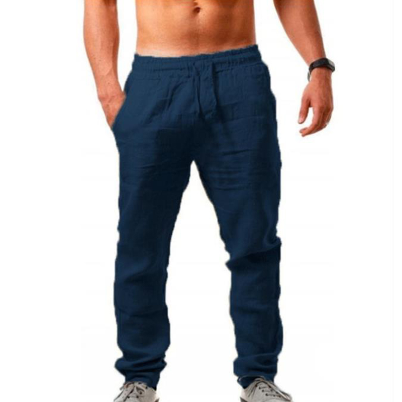 Men'S Vintage Drawstring Casual Cotton Linen Pants