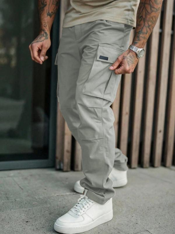 Men's Casual Cargo Pants with Pockets, Woven Fabric, Spring & Fall Wear, Comfortable Fit, Stylish Design for Daily Use