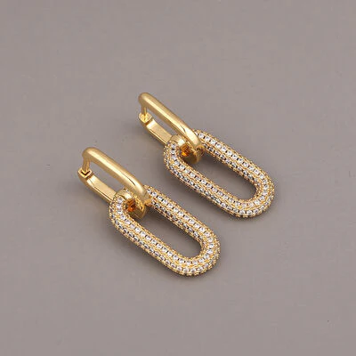 18K Gold-Plated Inland Zircon Earrings (3 color options)