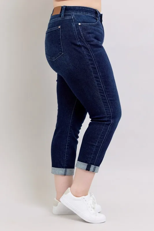 Blue Full Size High Waist Boyfriend Jeans Plus Size