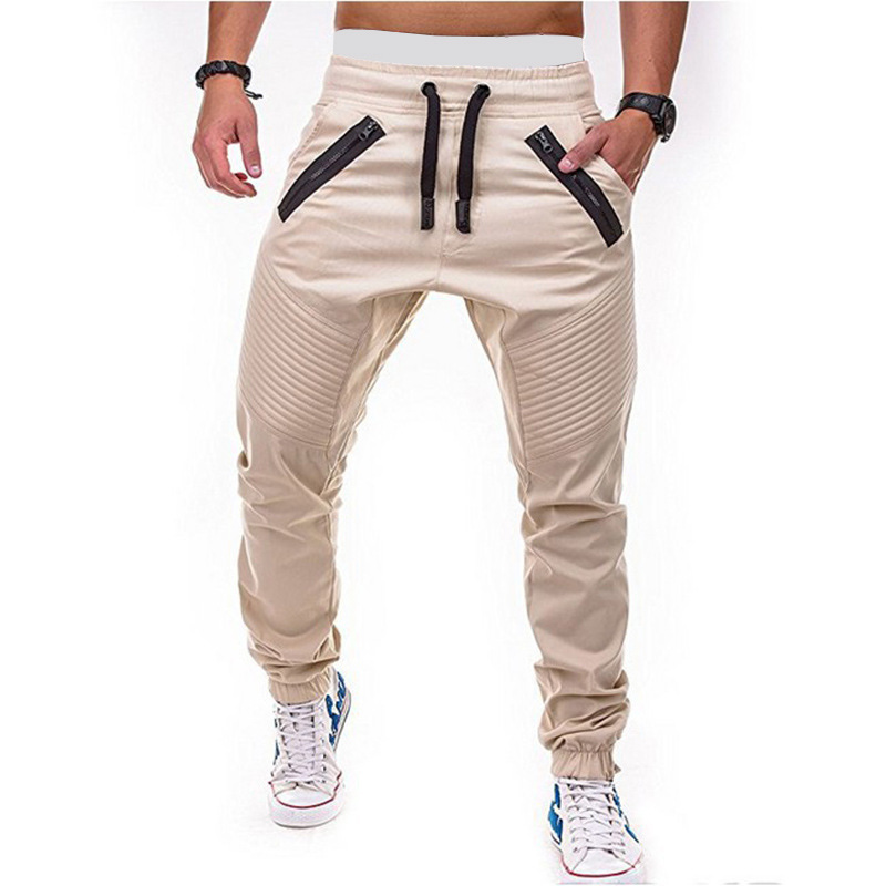 Men'S Solid Color Pocket Casual Knitted Pants
