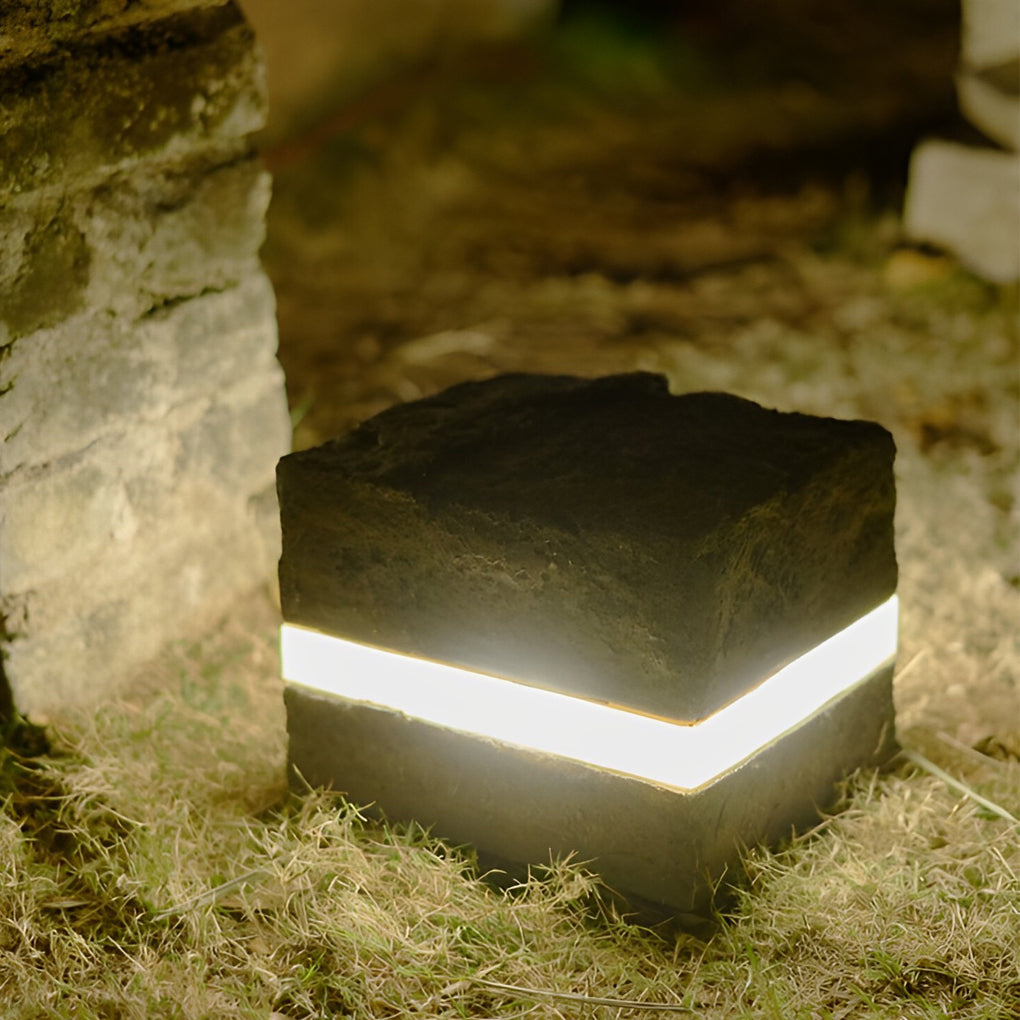 Resin Stone Shaped Waterproof 12V LED Modern Outdoor Lights Lawn Lamp