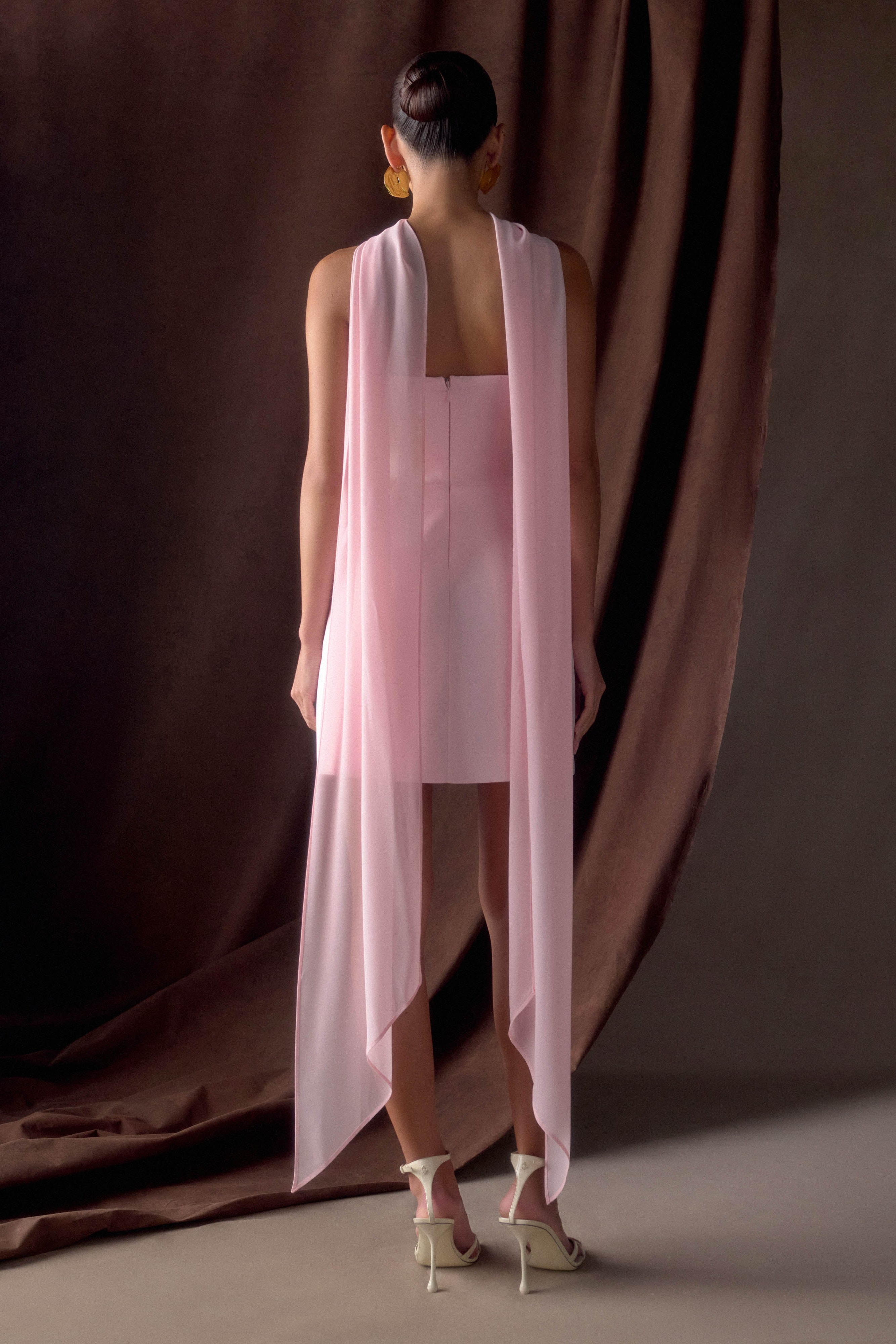 Pink Strapless Suiting Mini Dress