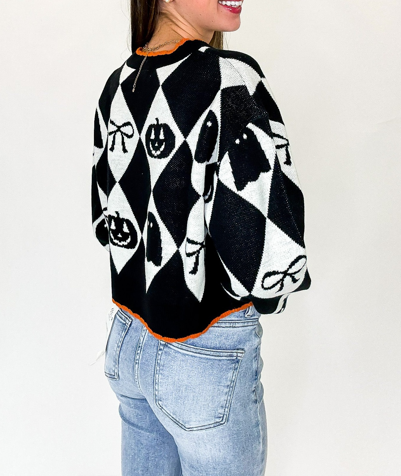 Ghoul Grid Argyle Knit Cardigan - FINAL SALE