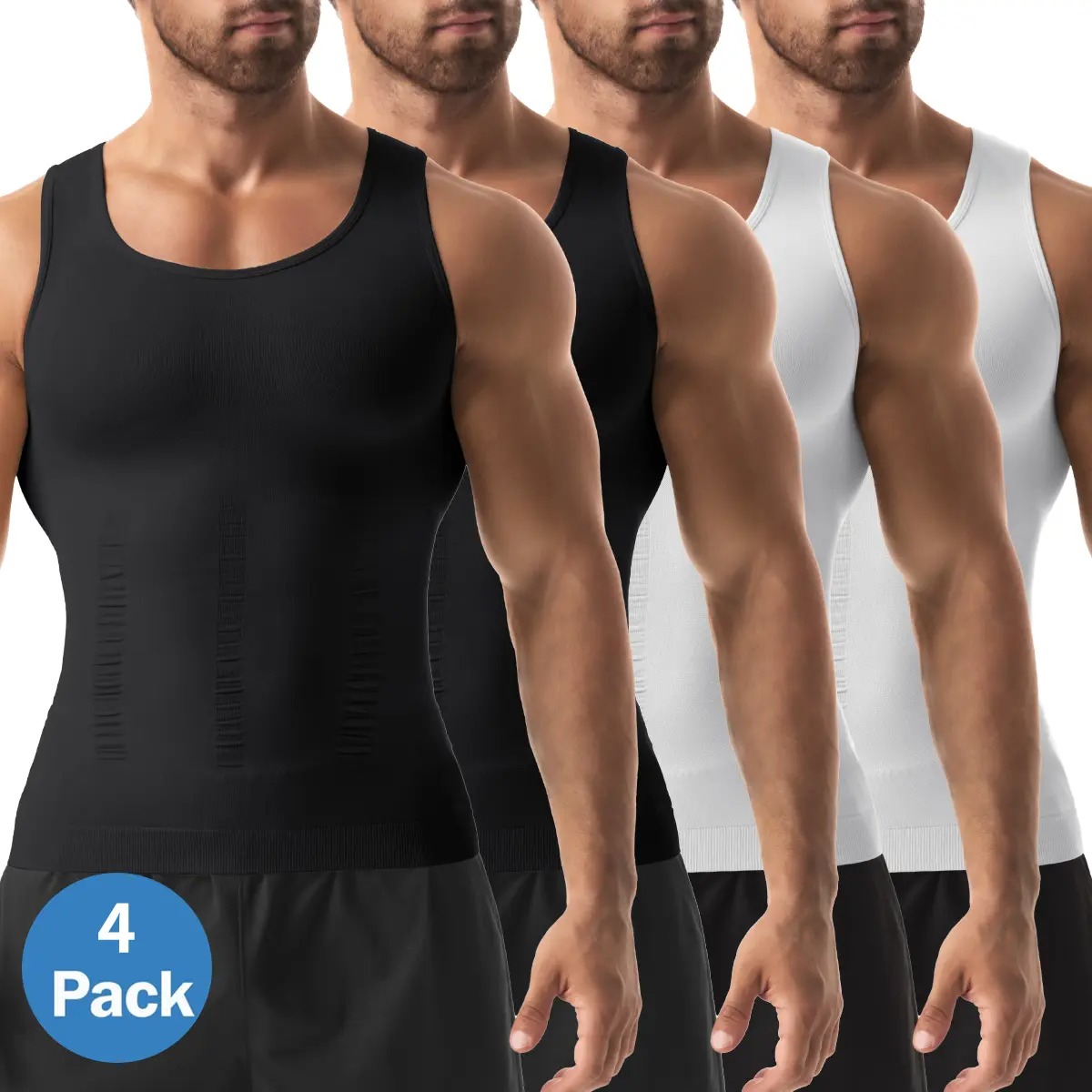 Menswear Compression Shirt Tummy Control Workout Tank Tops Shapewear Body Shaper Breathable Elastic Lightweight Soft Stretchy Shirt Suits Fabric Clothes Athletic Activewear