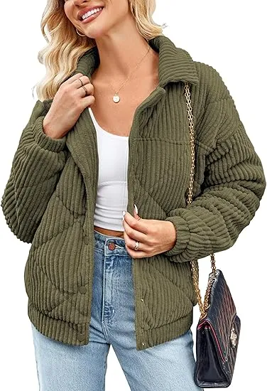 Women's Bomber Jacket With Zip Up Long Sleeve Coat