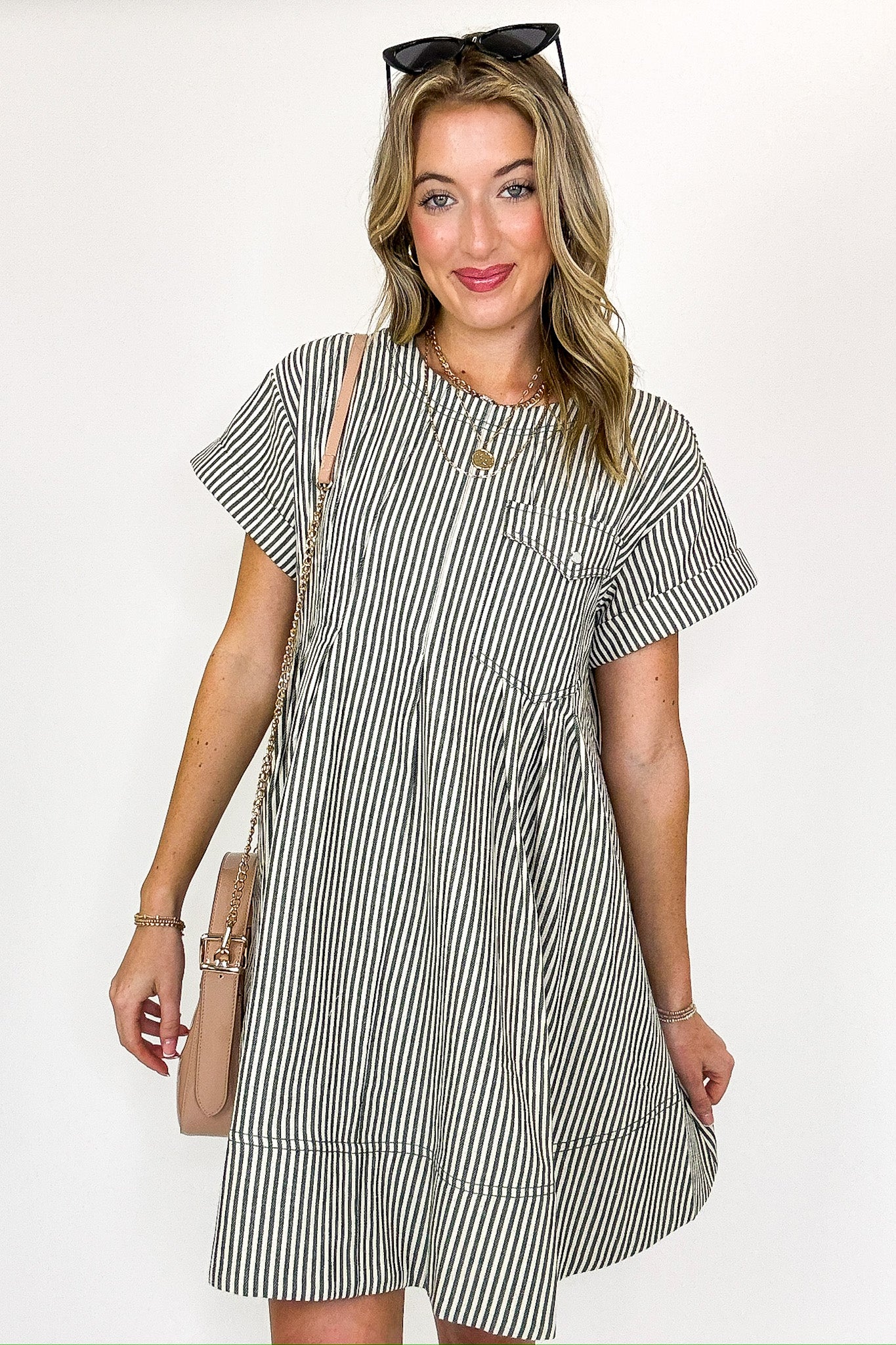 Stripe Swing Short Dress