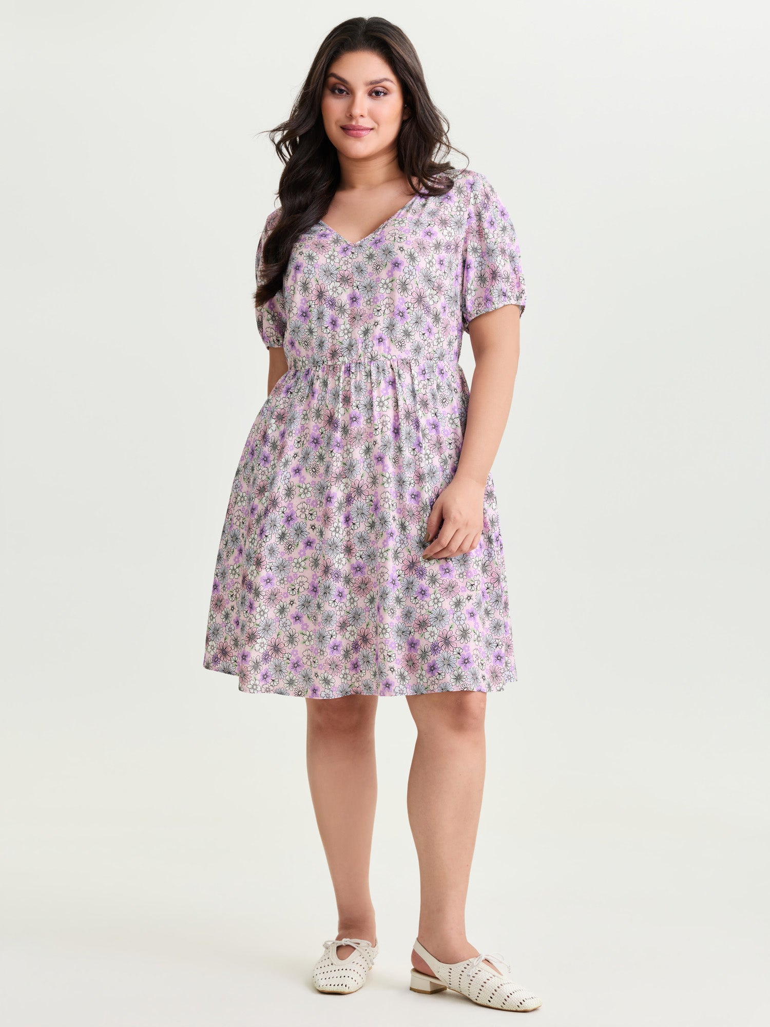 Supersoft Delicate Floral Lace Trim Mini Dress