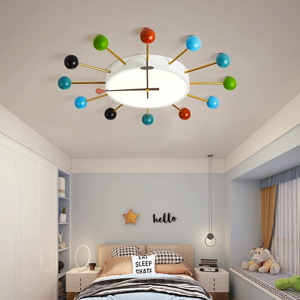 Round Colored Globes Flush Mount Ceiling Light for Living Room LED Baby Kids Lights