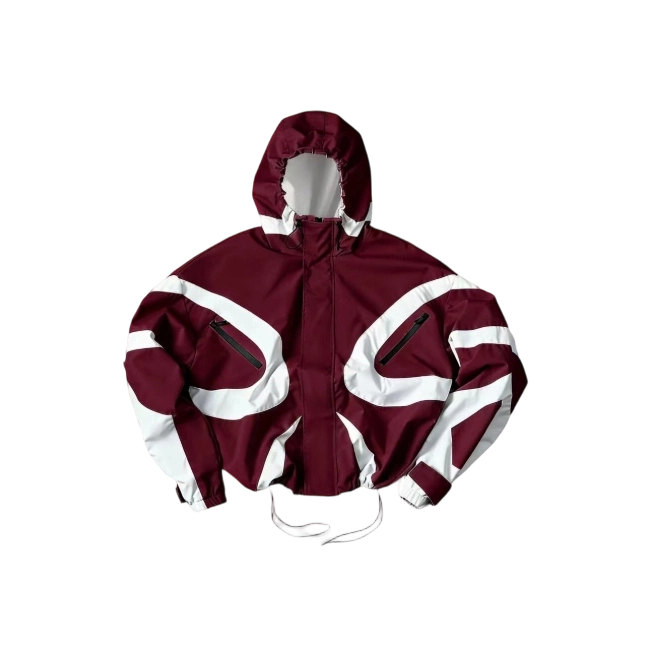 💨Futuristic Techwear Jacket | Grey & White Aesthetic Windbreaker SpringStatements