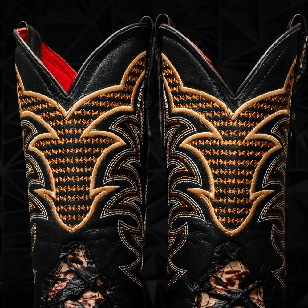 Orix Jumbo Pirarucu Leather Boots - Square Toe