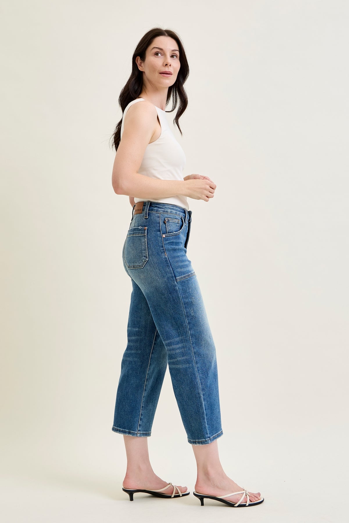 Georgia High Rise Utility Pockets Cropped Wide Leg