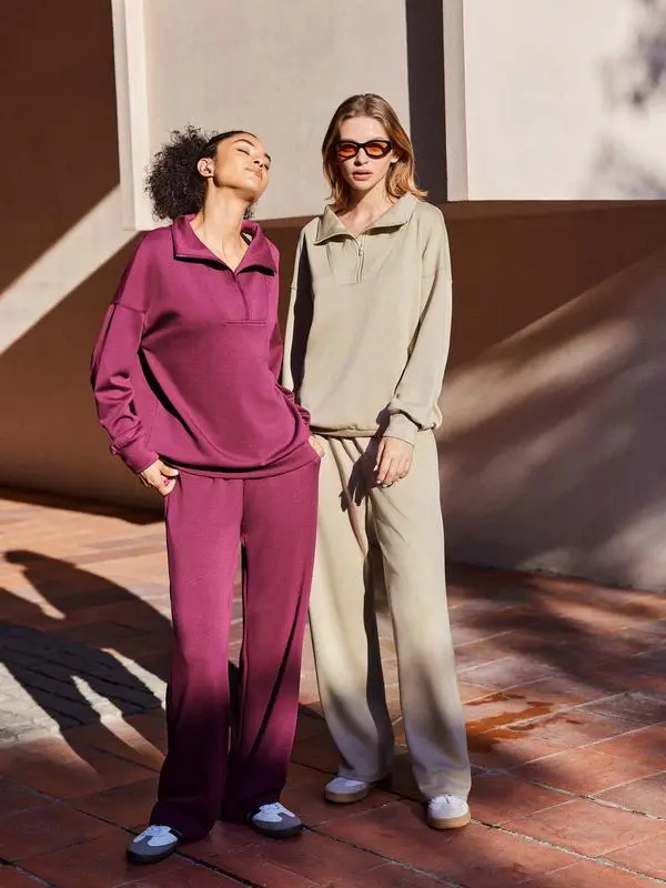 Women's 2-Piece Lounge Set – Half-Zip Pullover & Jogger Pants