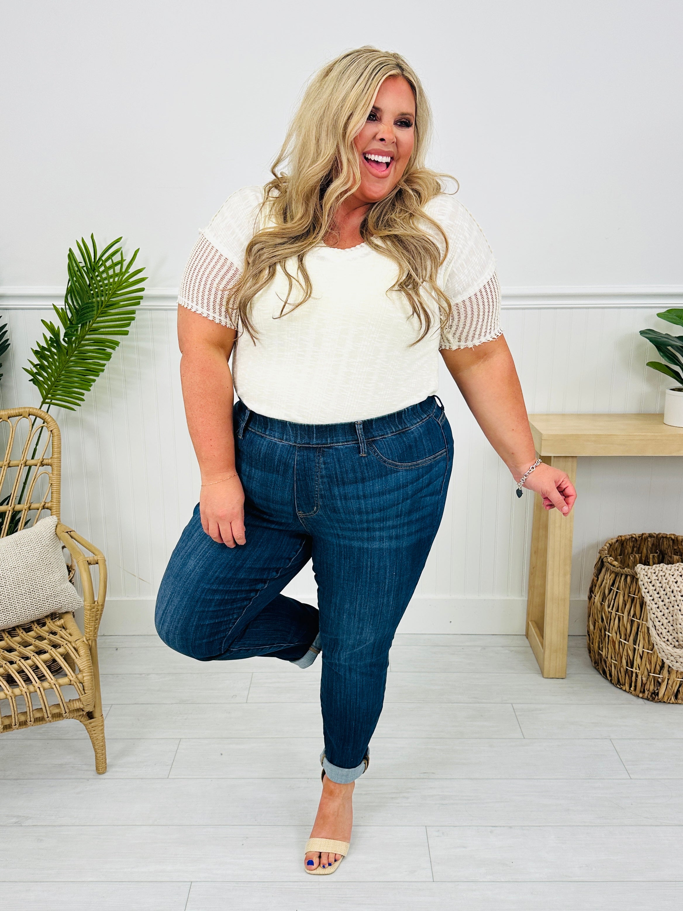 Judy Blue REG/CURVY Pulling Me Back Double Cuff Slim Fit Jeans