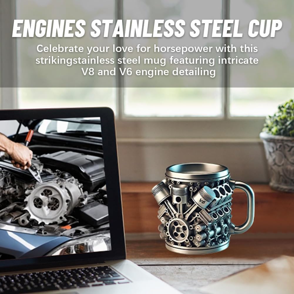 Limited Edition V8/V6 Tribute Stainless Steel Cup Coffee Mug