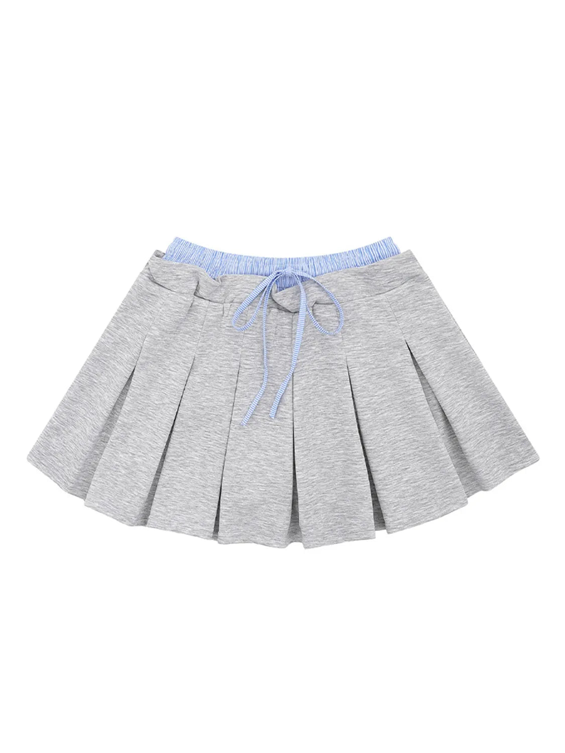 Drawstring Pleated Mini Skirt