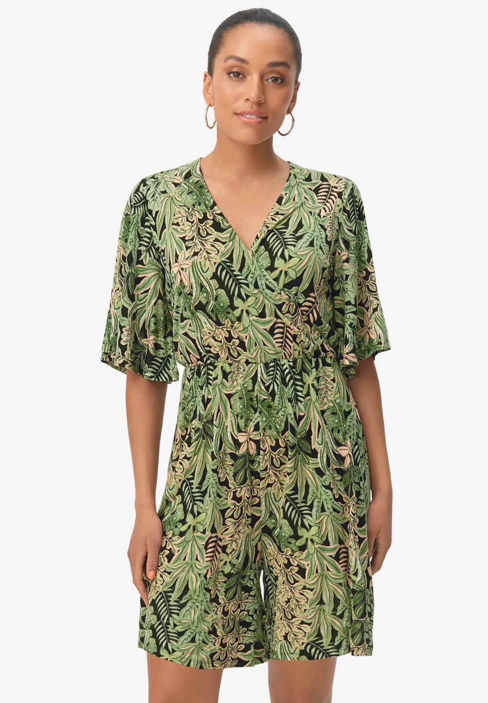 Flutter Sleeve Surplice Romper