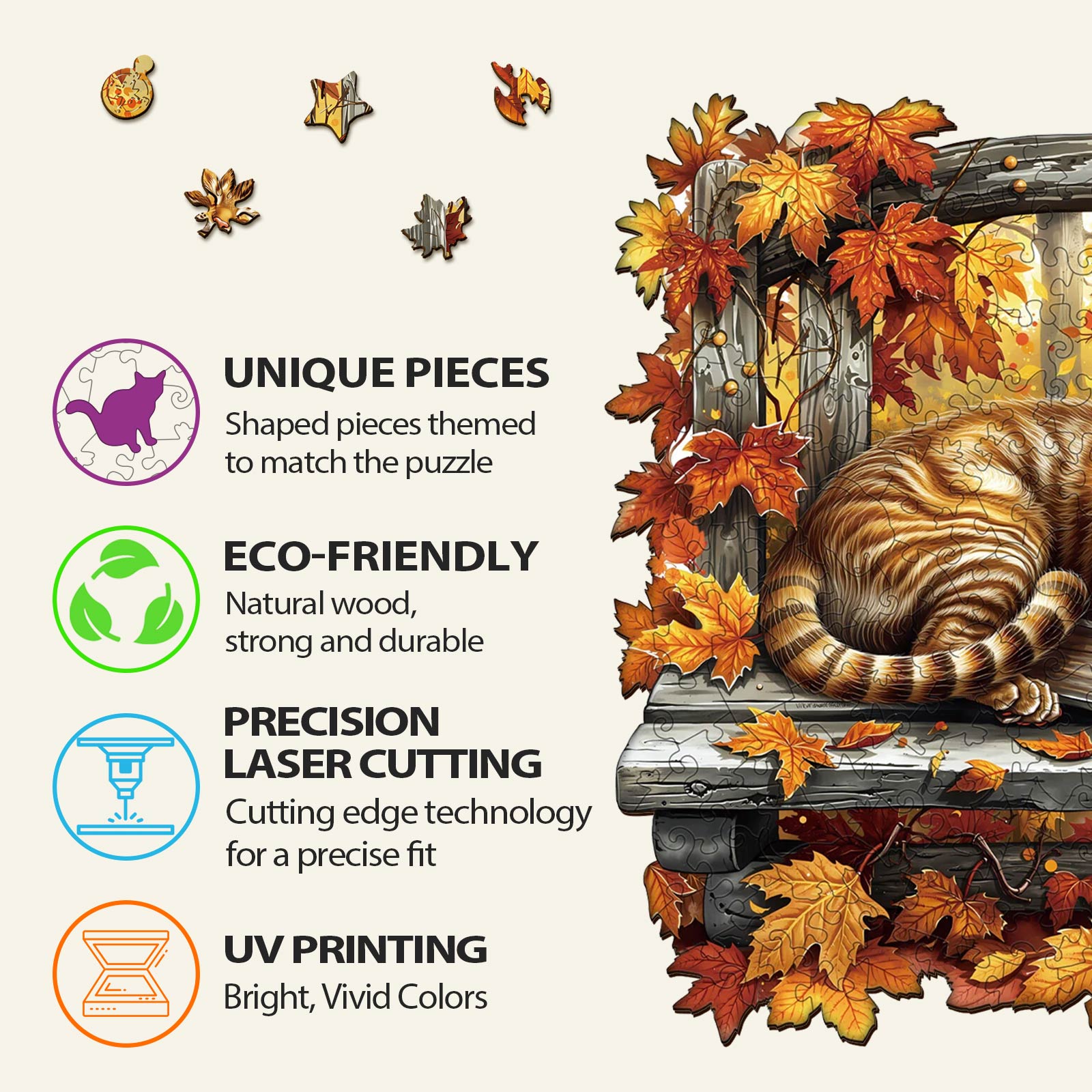 Resting Cat Wooden Jigsaw Puzzle