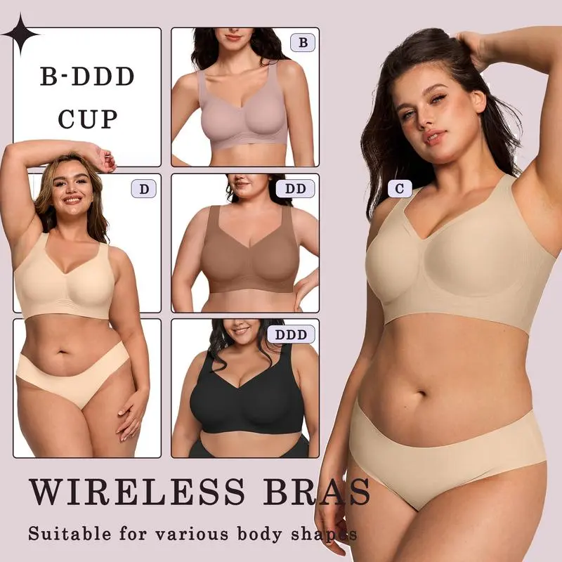 ⏱️Limited-time discount!Full Coverage Wireless Bra - Wire-Free Comfort