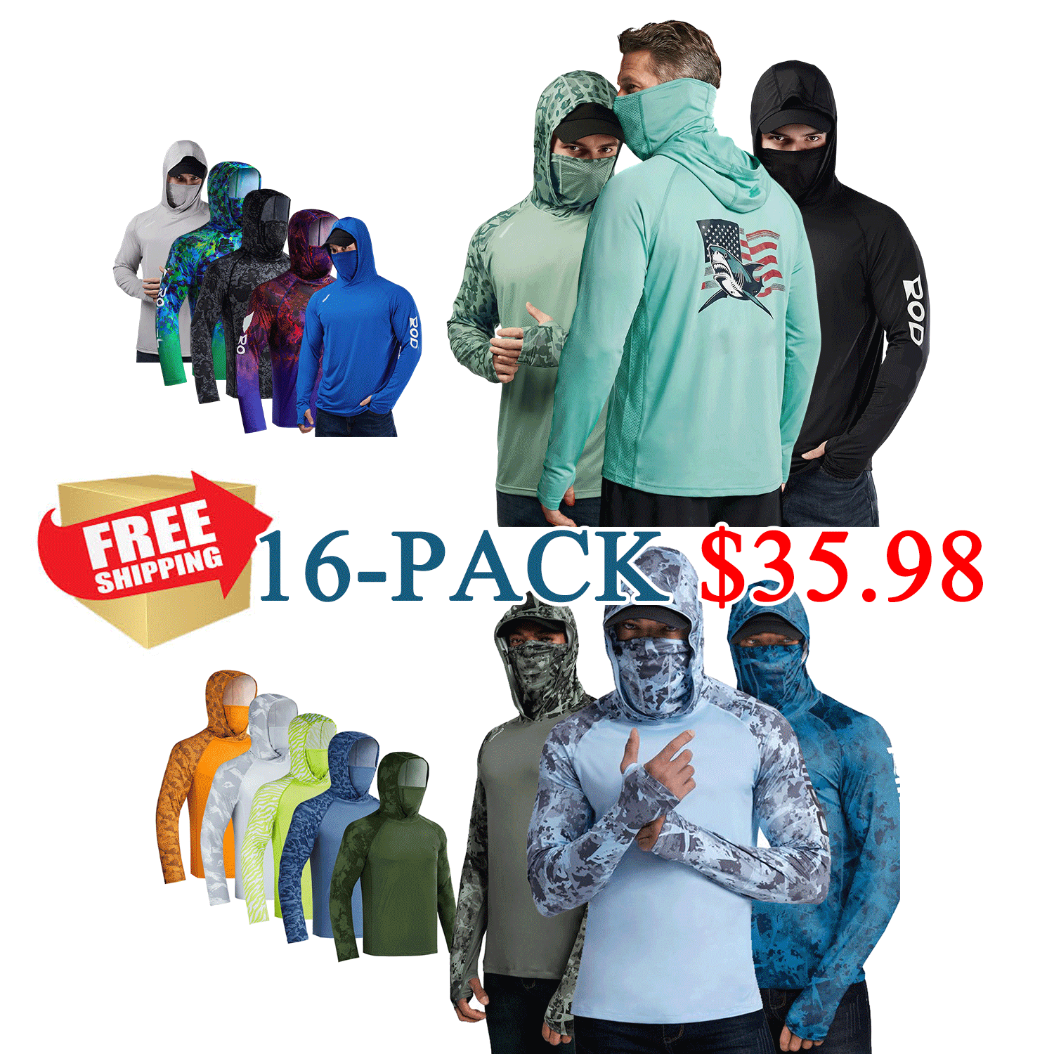 ☀️☀️☀️Men’s UPF 100 Sun Protection Hoodie with UV Detection