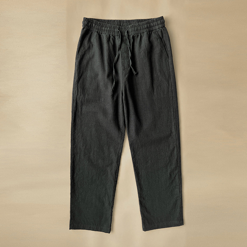 Men's Vintage Elastic Waist Drawstring Casual Cotton Linen Pants