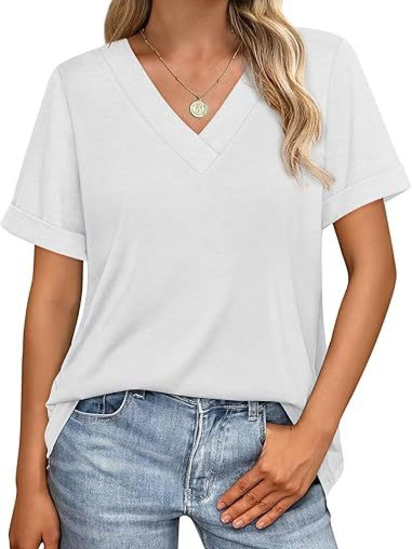 Casual V-Neck Short Sleeve T-Shirt