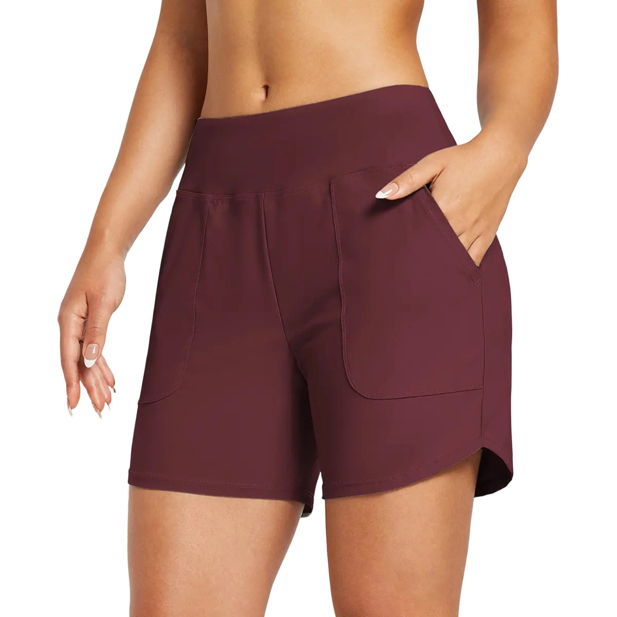 ✨ Women’s High-Waisted Quick-Dry Board Shorts with Pockets