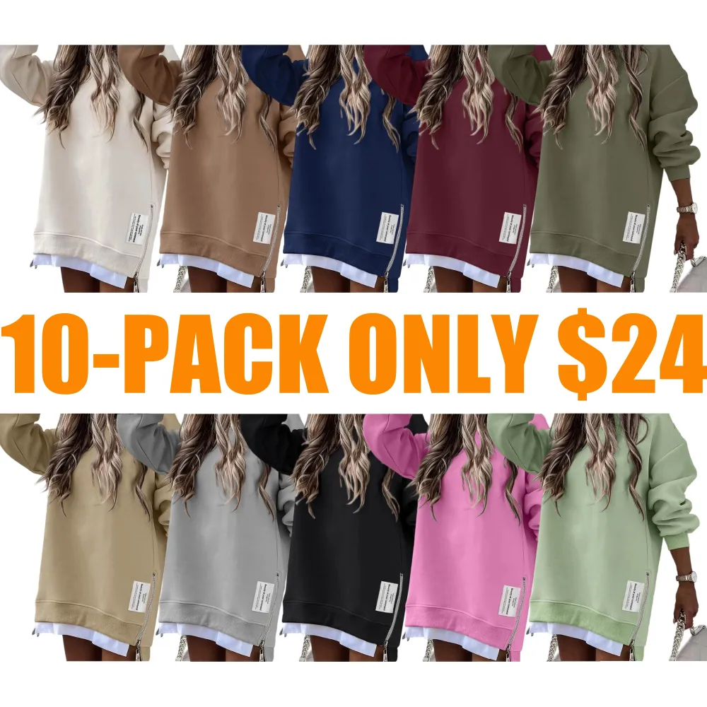 Womens Long Sleeve Pullover Sweatshirt