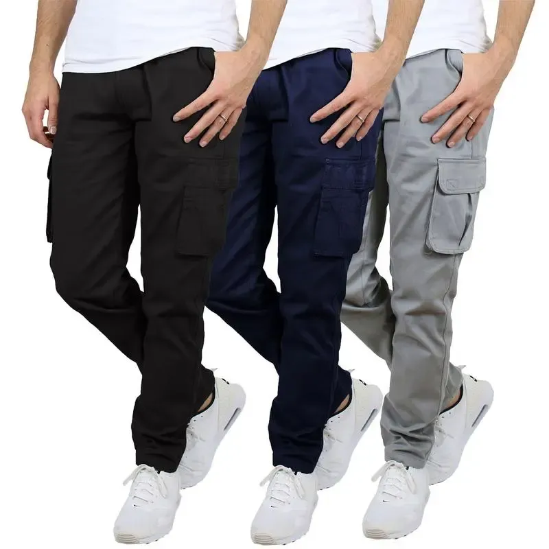 Men'S 3 Pack Flex Stretch Cotton Cargo Pants