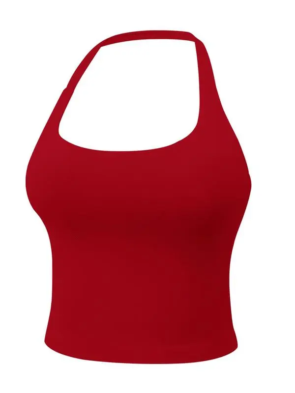 Women's Solid Removable Chest Pad Sports Tank Top