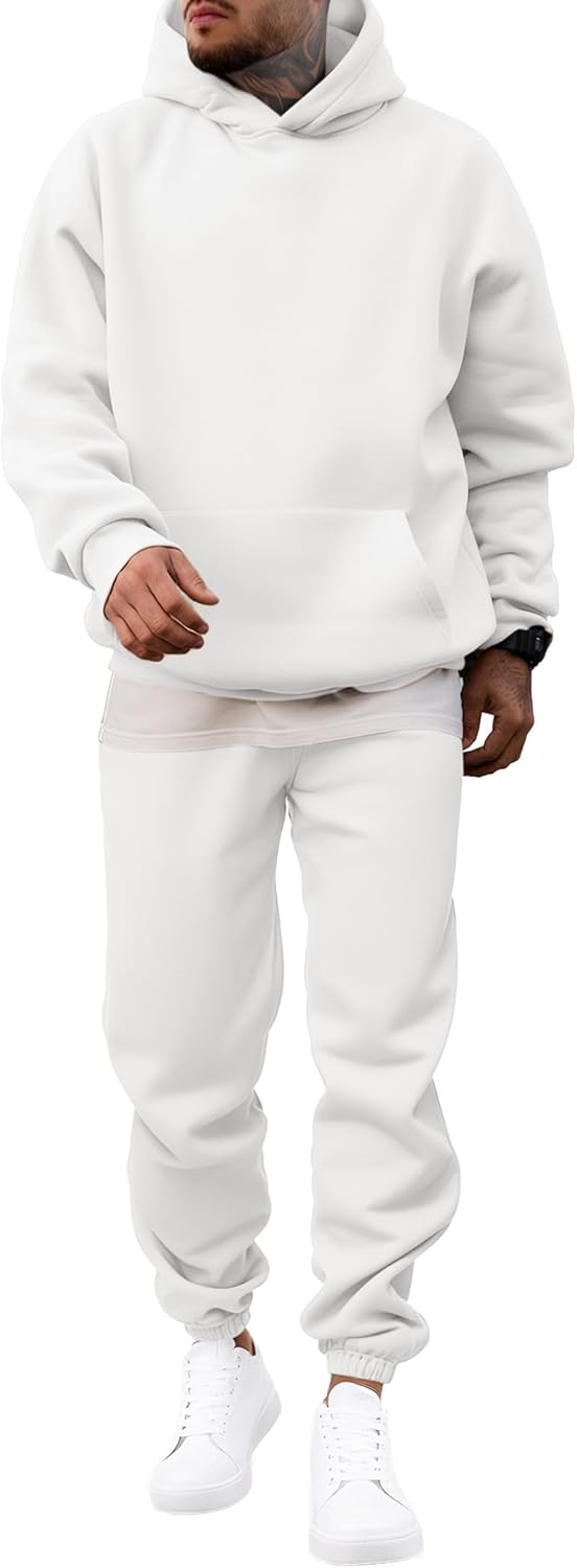 JMIERR Men's 2 Piece Outfits Hoodie Sweatshirt Tracksuit & Joggers Sweatpants Sweatsuit Set