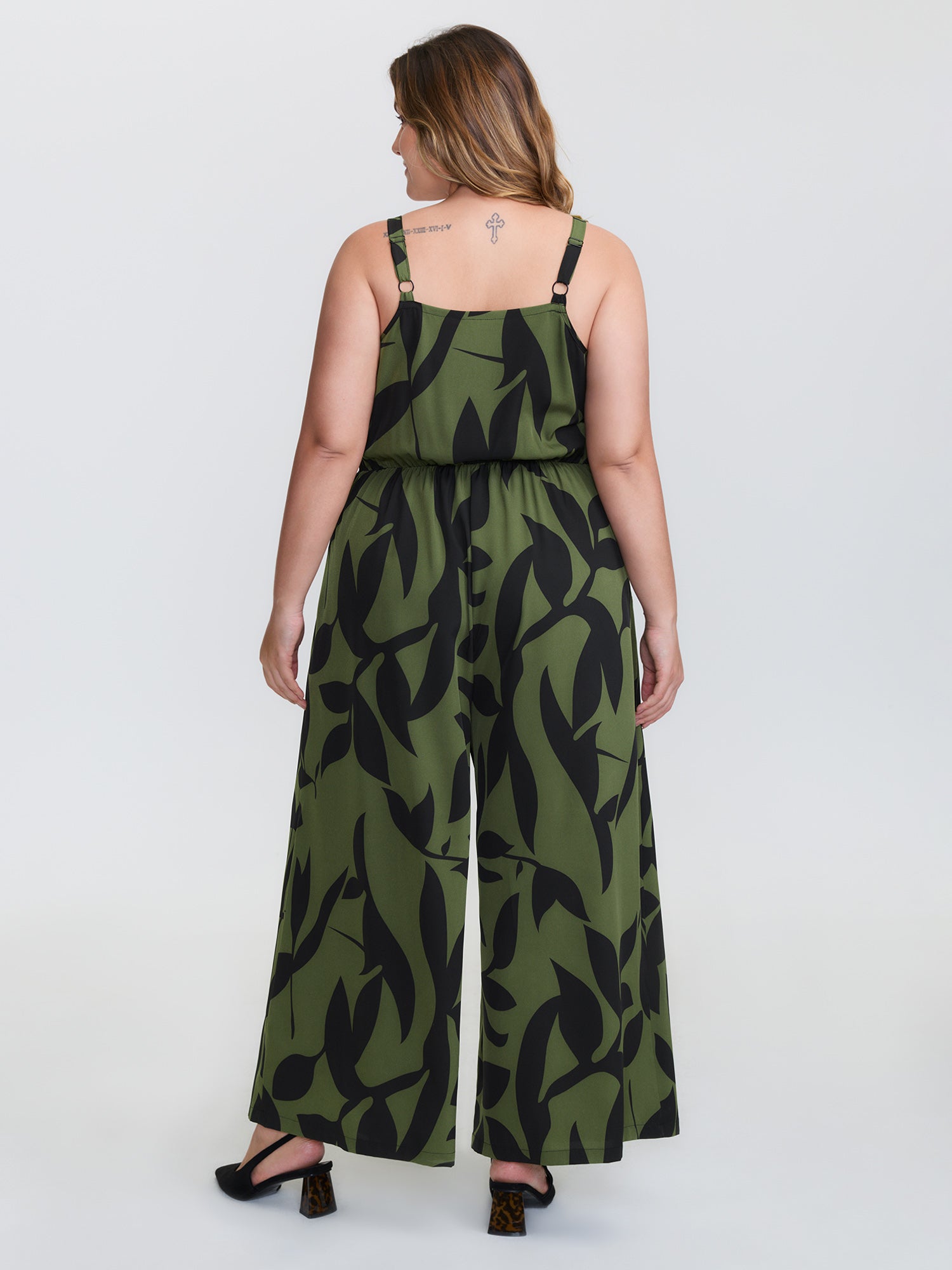 Silhouette Floral Print Sweetheart Jumpsuit
