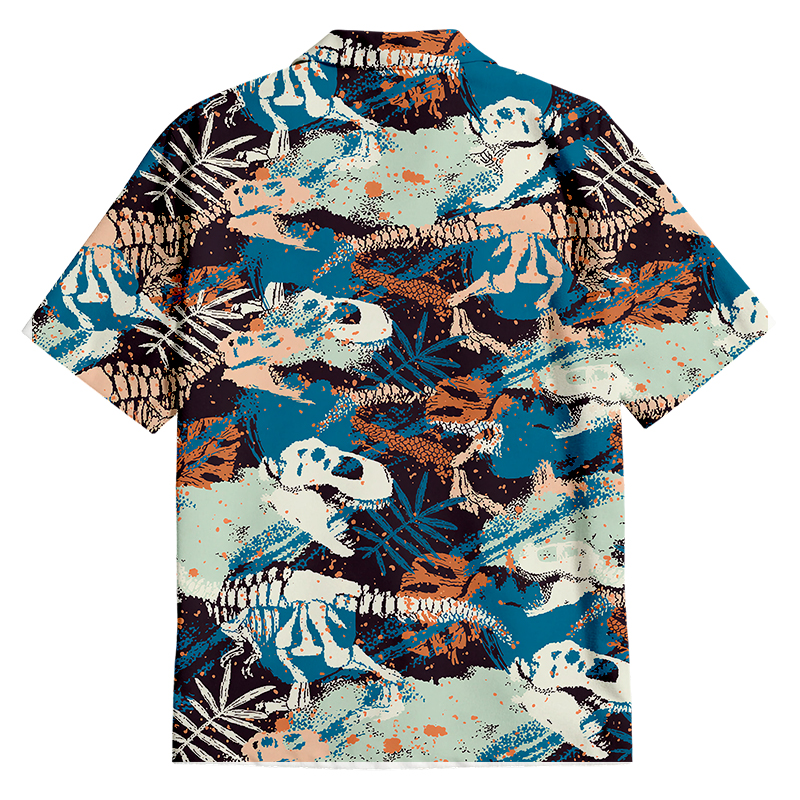 Footprints Green Dinosaur Button Up Pocket Shirt