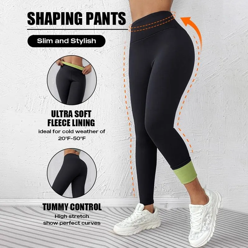 Women‘s Fleece Lined Active Pants Thick Soft Tummy Control Termal Warm Winter Shaping Pants